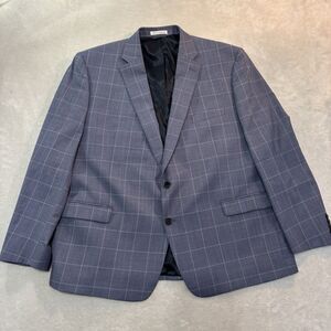 LAUREN RALPH LAUREN Men's Window Pane Check 3 Button Blazer Jacket Blue 50R Wool